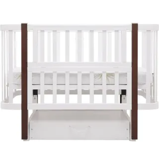 Ліжко Babyroom Місяць LU-3 маятник, шухляда білий / венге