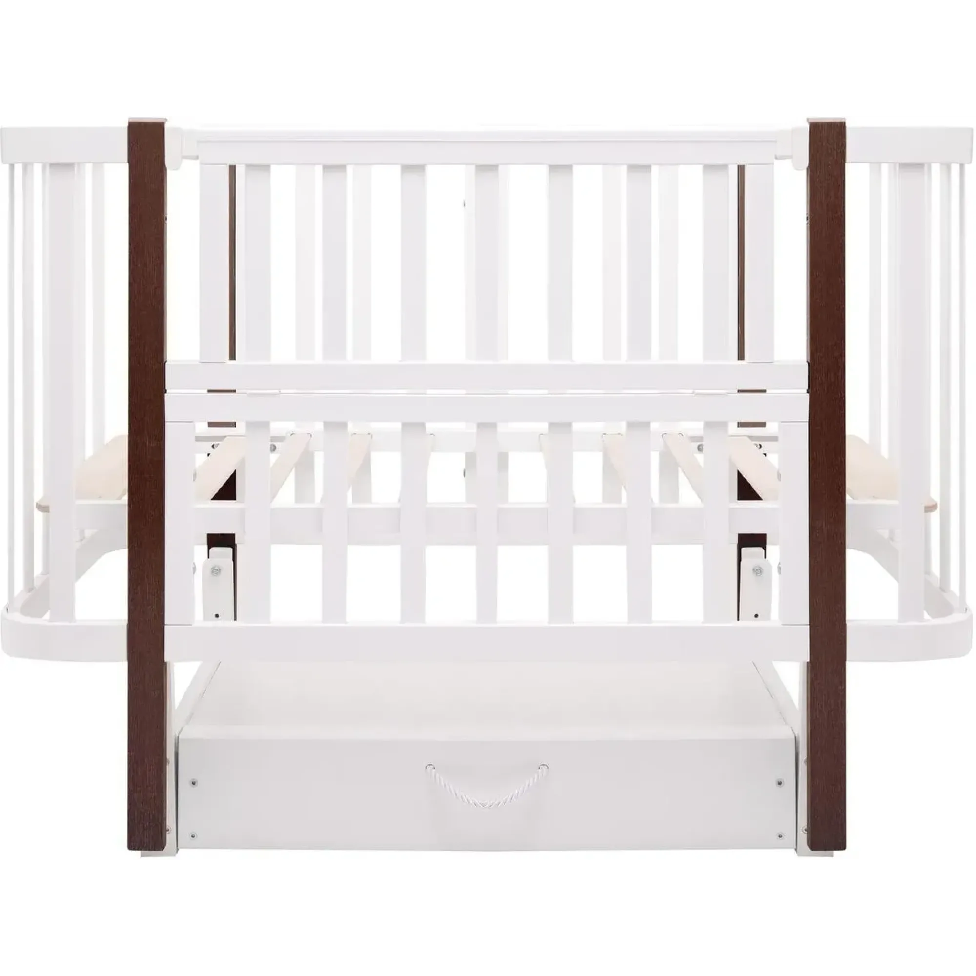Ліжко Babyroom Місяць LU-3 маятник, шухляда білий / венге