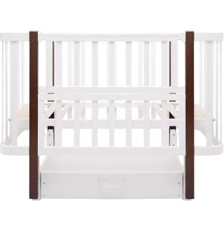 Ліжко Babyroom Місяць LU-3 маятник, шухляда білий / венге