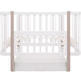 Ліжко Babyroom Місяць LU-3 маятник, шухляда білий / капучино