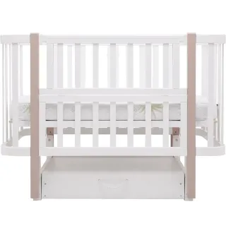 Ліжко Babyroom Місяць LU-3 маятник, шухляда білий / капучино
